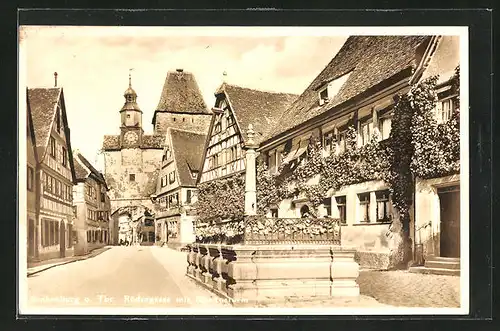 AK Rothenburg o. Tbr., Rödergasse mit Markusturm