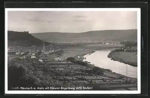 AK Gross-Heubach a. Main, Ortsansicht mit Kloster Engelberg