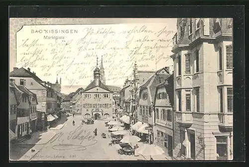 AK Bad Kissingen, Blick auf das Rathaus am Marktplatz