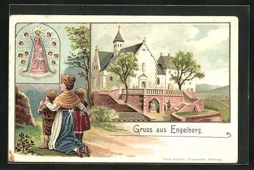 Lithographie Grossheubach, Kloster Engelberg