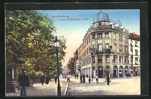 AK Aschaffenburg, Möbelhaus Hamburger in der Weissenburger Strasse