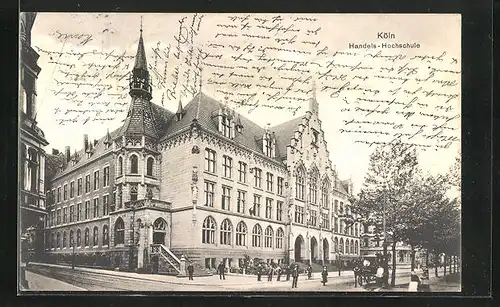 AK Köln-Neustadt, Handels-Hochschule in der Claudiusstrasse