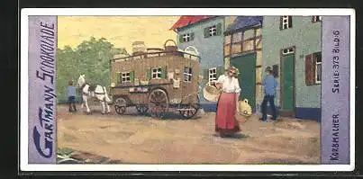 Sammelbild Gartmann-Schokolade, Fahrendes Volk, Korbmacher, Kutsche, Serie 373, Bild 6