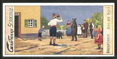Sammelbild Gartmann-Schokolade, Fahrendes Volk, Bärenführer, Serie 373, Bild 3