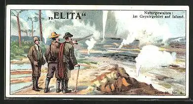 Sammelbild Elita, Naturgewalten, Gysiergebiet auf Island, Forscher