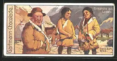 Sammelbild Gartmann-Chocolade, Sven von Hedin, Serie 354, Bild 3, Gesandte aus Ladak