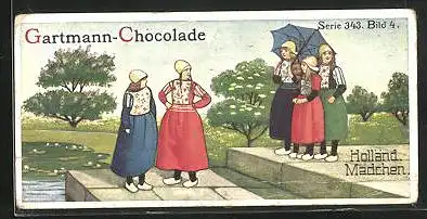 Sammelbild Gartmann Chocolade, Holländische Bilder, Serie 343, Bild 4, Holländische Mädchen
