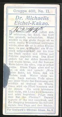 Sammelbild Stollwerck Kakao & Schokolade, Märchen, Serie 400, Bild II, Das Vermächtnis