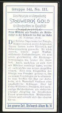 Sammelbild Stollwerck Kakao & Schokolade, Aus grosser Zeit, Serie 541, Bild III, Prinz Wilhelm v. Preussen als Meldereiter