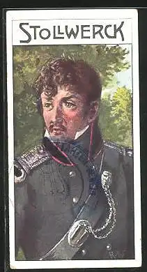 Sammelbild Stollwerck, Theodor Körner in Uniform mit Schützenschnur