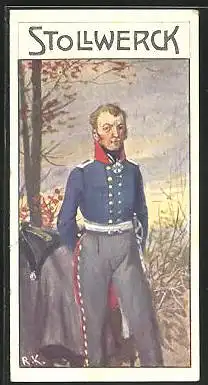 Sammelbild Stollwerck, Porträt Karl von Grolmann in Uniform mit Orden