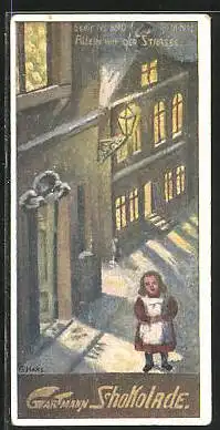 Sammelbild Gartmann-Chocolade, des armen Kindes heiliger Christ, Allein auf der Strasse