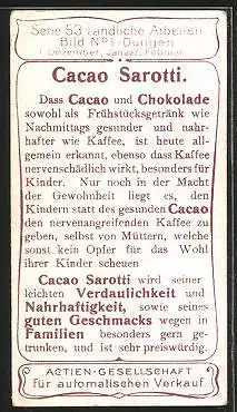 Sammelbild Cacao Sarotti, Ländliche Arbeiten, Düngen