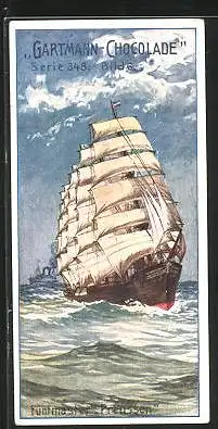 Sammelbild Gartmann Chocolade, Schiffsarten, Serie 348, Bild 6, Fünfmaster Preussen