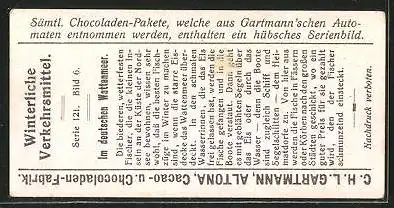 Sammelbild Gartmann Chocolade, Winterliche Verkehrsmittel, Serie 121, Bild 6, im deutschen Wattenmeer