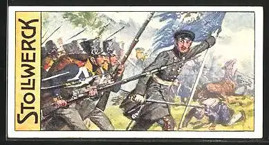 Sammelbild Stollwerck Kakao & Schokolade, Aus grosser Zeit, Serie 532, Bild V, Prinz August von Preussen bei Kulm 1813