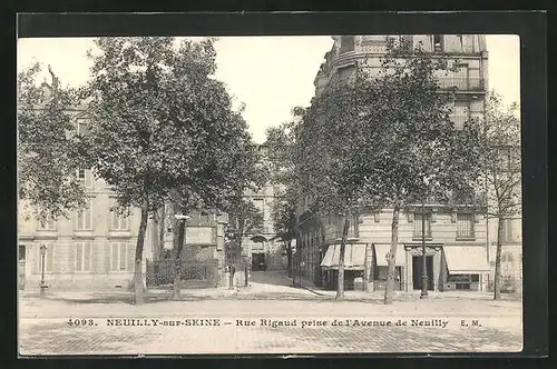 AK Neuilly-sur-Seine, Rue Rigaud prise de l`Avenue de Neuilly