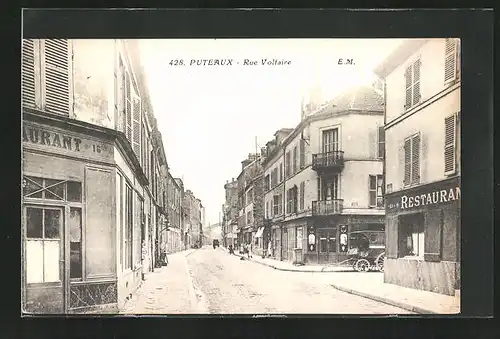 AK Puteaux, Rue Voltaire, Strassenpartie