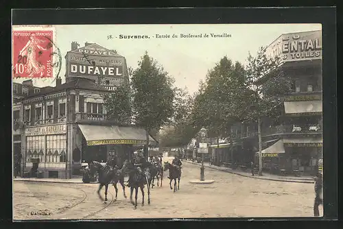 AK Suresnes, Entree du Boulevard de Versailles