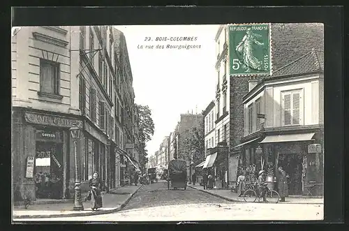 AK Bois-Colombes, La rue des Bourguignons