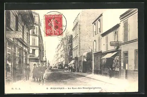 AK Asniéres, la Rue des Bourguignons