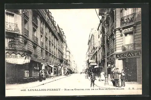 AK Levallois-Perret, Rue de Gravel vue de la Rue de Courcelles