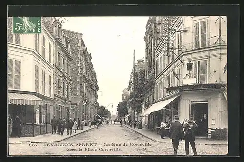 AK Levallois-Perret, la Rue de Cormeille vers la Place Cormeille
