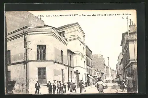 AK Levallois-Perret, la rue du Bois et l'usine Gellé frére