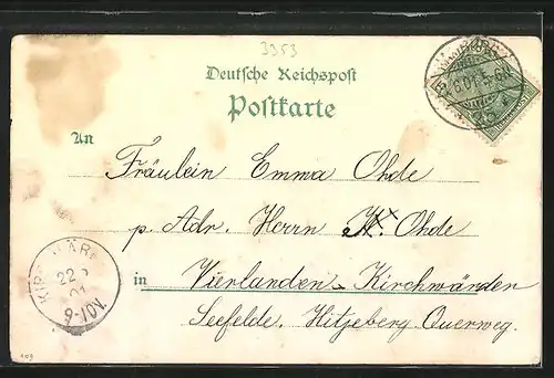 Lithographie Gandersheim, Waldschlösschen, Wilhelm Augusta-Stift, Sol- u. Stahlbad