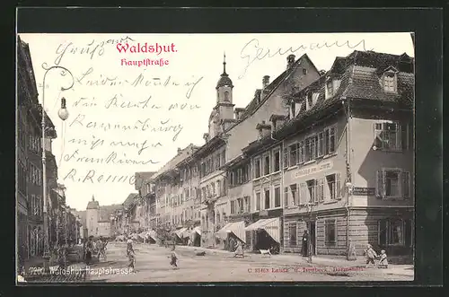 Relief-AK Waldshut, Hauptstrasse am Gasthaus zum Lamm