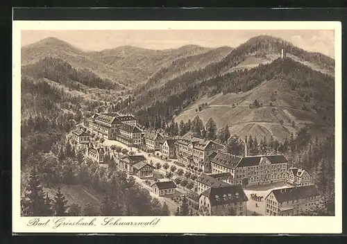 AK Bad Griesbach / Schwarzwald, Panoramablick vom Berg