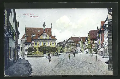 AK Bretten, Bürger auf dem Marktplatz