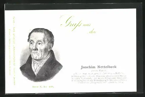 AK Porträt Joachim Nettelbeck, Befreiungskriege