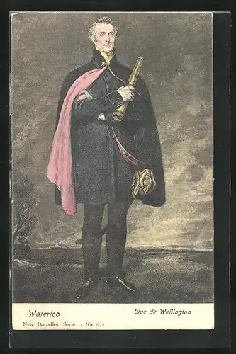 AK Waterloo, Porträt von Arthur Wellesley-Duc de Wellington, Befreiungskriege