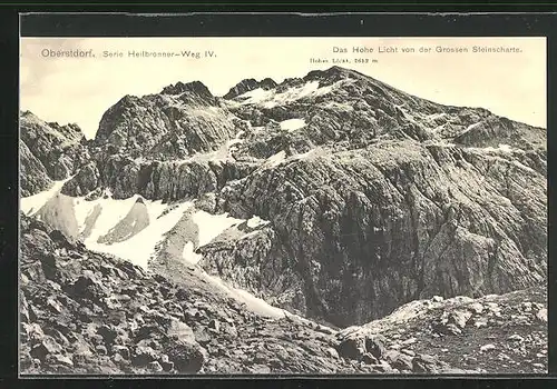 AK Oberstdorf, Heilbronner Weg, das Hohe Licht von der Grossen Steinscharte