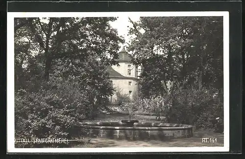 AK Zittau, Partie mit Stadtgärtnerei