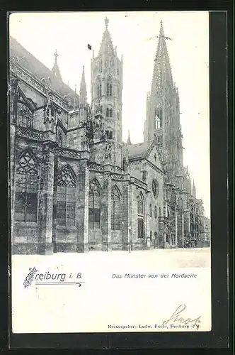AK Freiburg i. B., Das Münster von der Nordseite