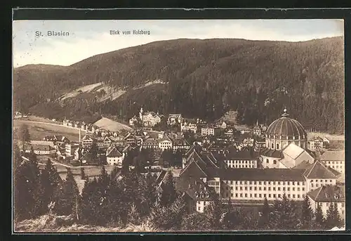 AK St. Blasien, Blick vom Holzberg mit Kloster