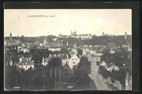 AK Landsberg am Lech, Gesamtansicht aus der Vogelschau