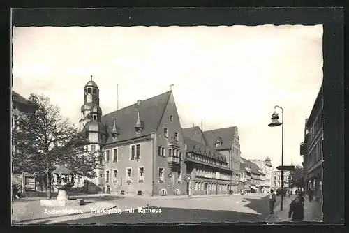 AK Aschersleben, Marktplatz mit Rathaus