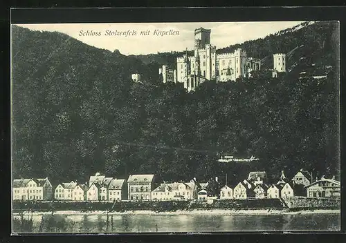 AK Stolzenfels, Blick zum Schloss mit Kapellen