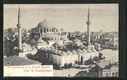 AK Constantinople, Vue panoramique de la Mosquée Bayazid