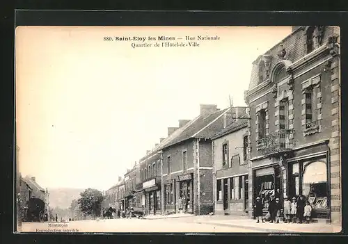AK Saint-Eloy-les-Mines, Rue Nationale, Quartier de l`Hôtel de Ville