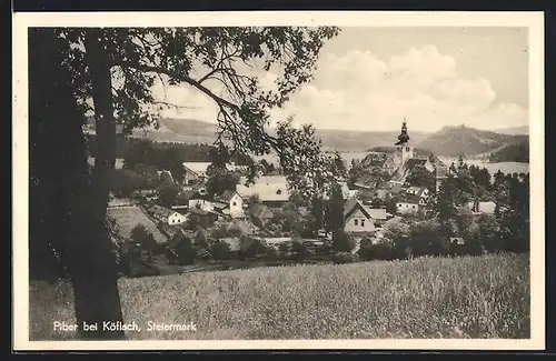 AK Piber, Ortsansicht mit Kirche