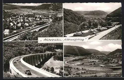 AK Mühlhausen im Täle, Autobahn Albaufstieg, Ortsansicht aus der Vogelschau