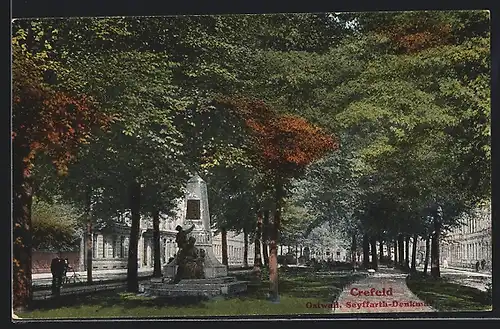 AK Krefeld, Ostwall mit Seyffarth-Denkmal