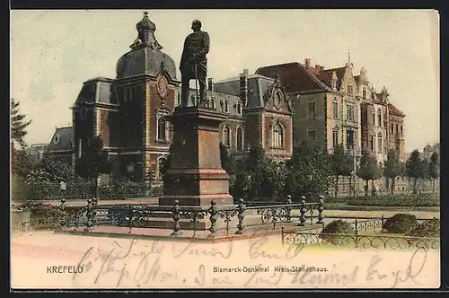 AK Krefeld, Bismarck-Denkmal Kreis-Ständehaus