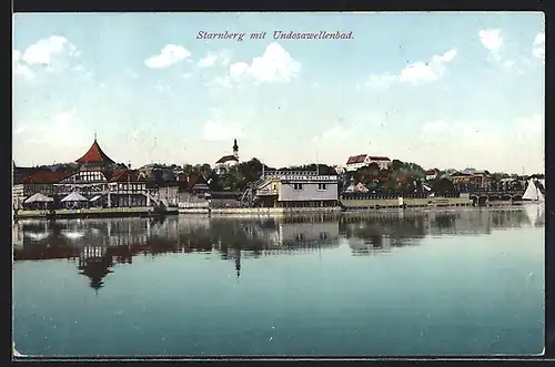 AK Starnberg, Panorama mit Undosawellenbad