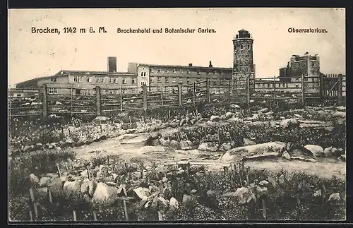 AK Brocken, Brockenhotel mit Botanischem Garten und Observatorium