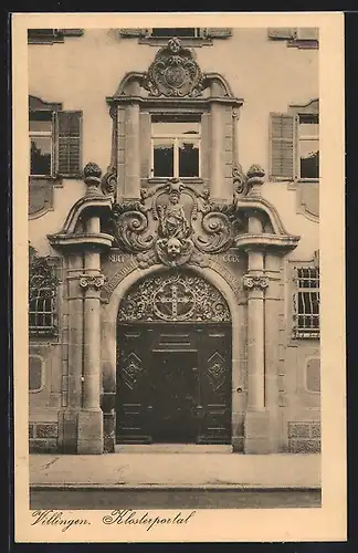 AK Villingen / Schwarzwald, Klosterportal